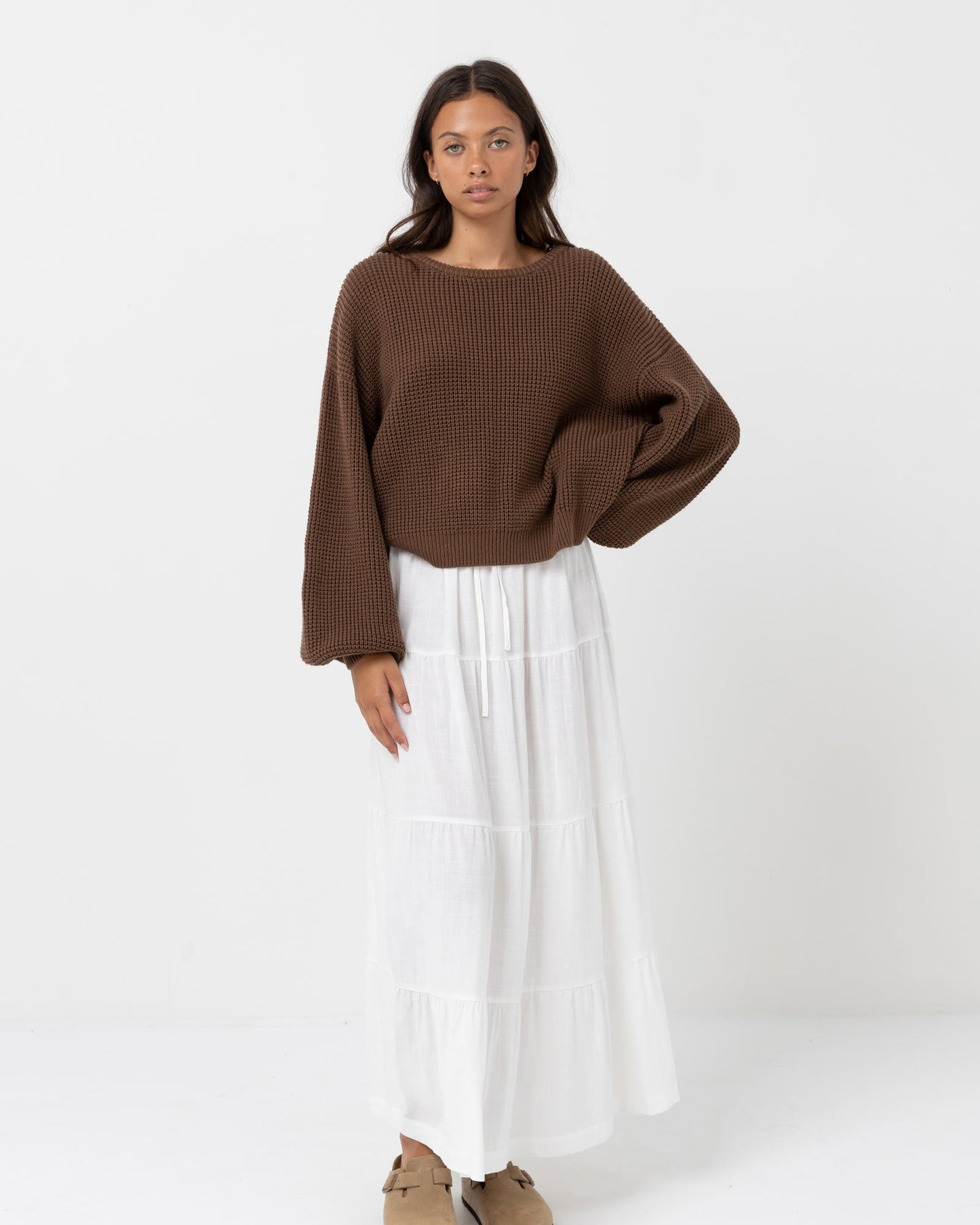 CLASSIC KNIT JUMPER - RhythmCLA24W - KN01 - CHOCOLATE - 6