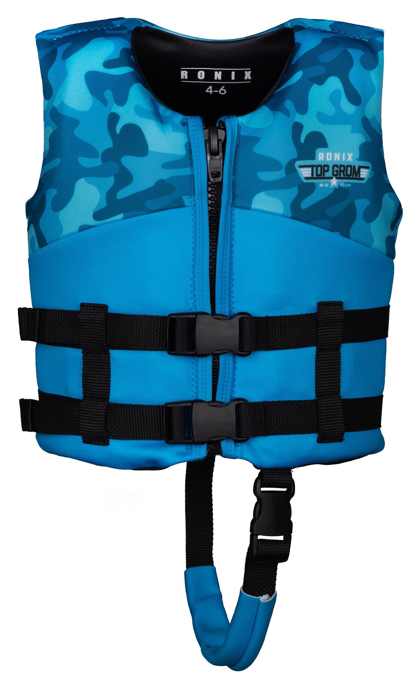 2022 Ronix Top Grom L50s Vest Watersports - Neoprene - Kids Vests Ronix Blue Camo 4to6