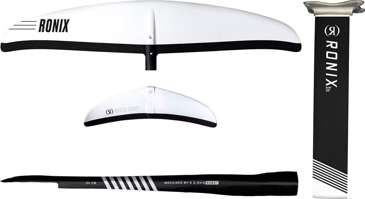 2023 RONIX FLUID 28IN MAST W/ SPEED FRONT WING -Ronix232484-Black / White-1330