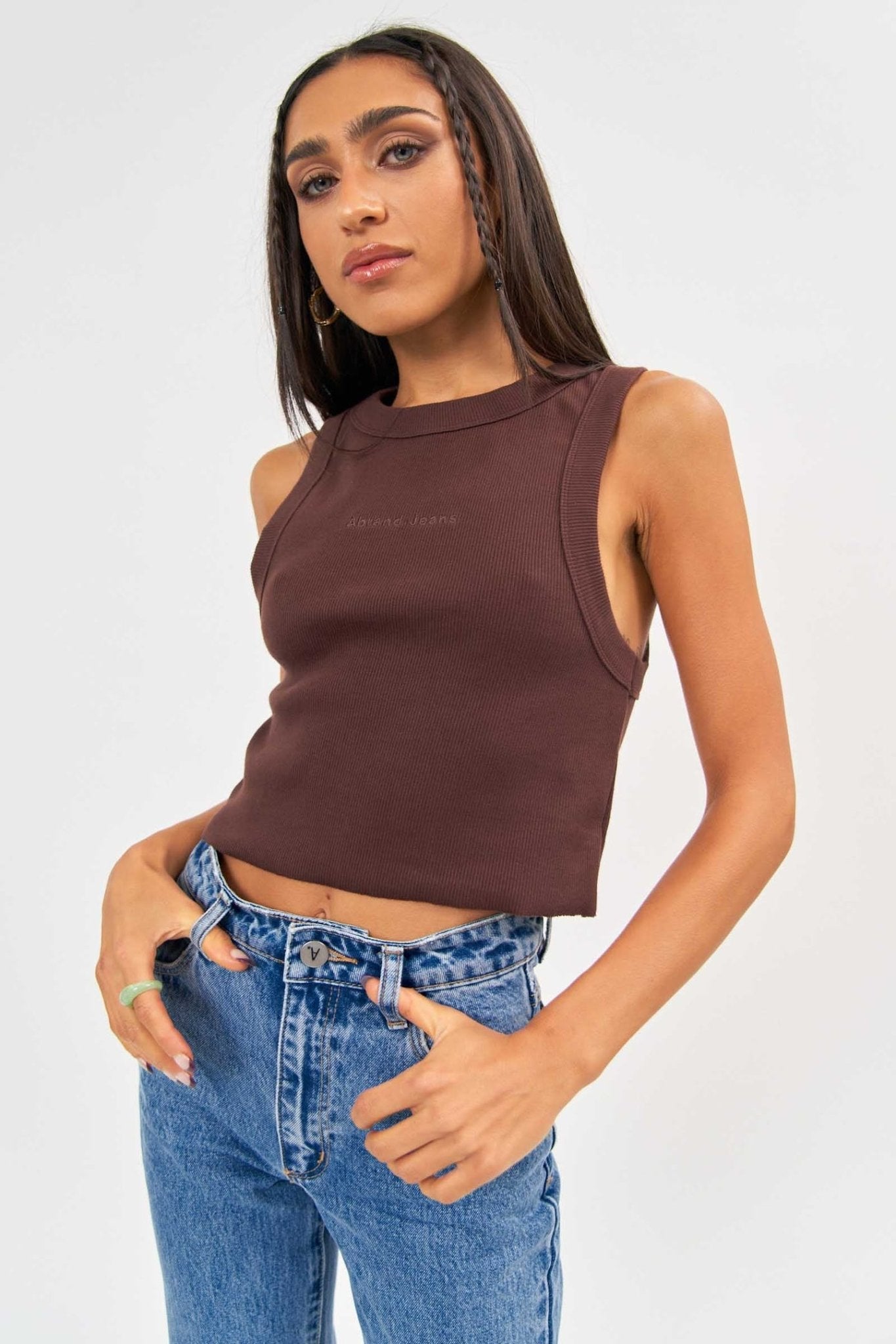 A HEATHER SINGLET -Abrand72259-100-BLACK-XL