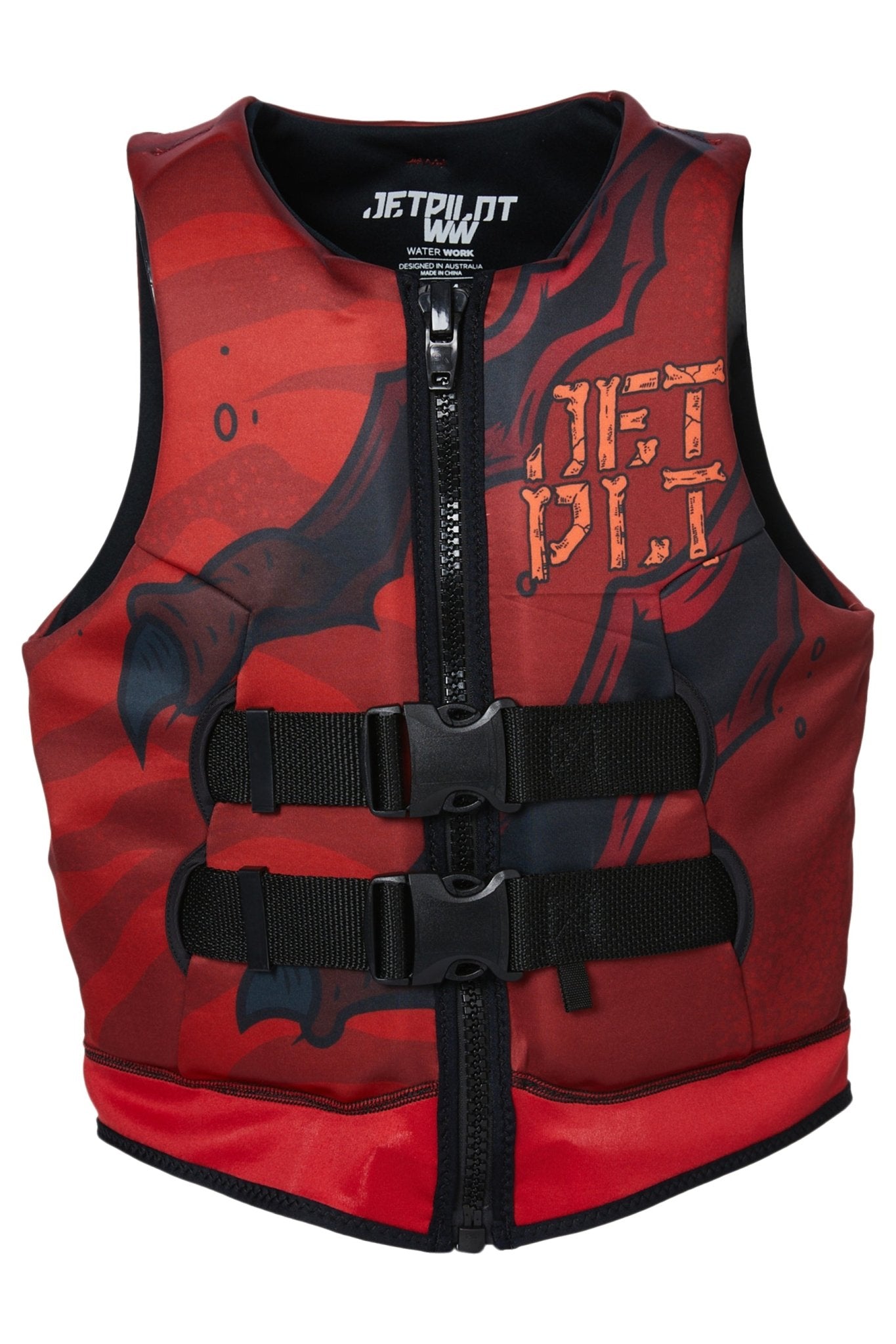 BOYS REX YOUTH CAUSE NEO VEST -Jet PilotJA22211B-Red-3to4