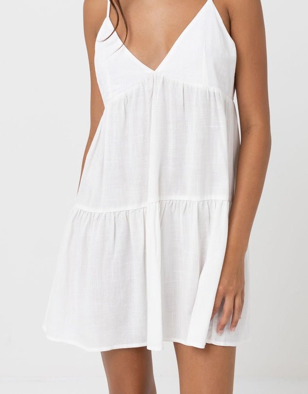 CLASSIC TIERED MINI DRESS -RhythmCL23W-DR01-WHITE-8