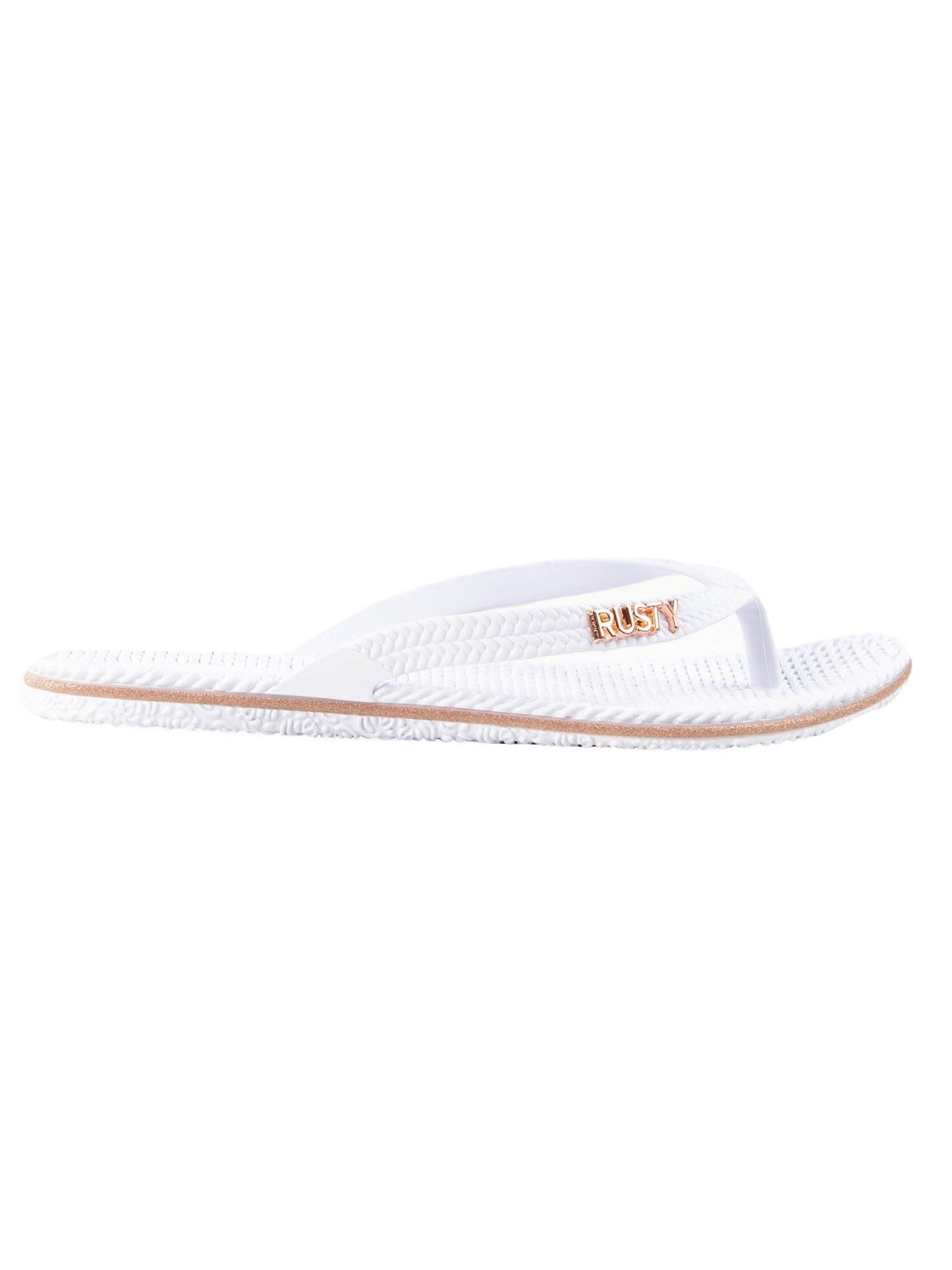 FLIPPIN THONG -RustyFOL0125-WHITE / ROSE GLD GLT-5