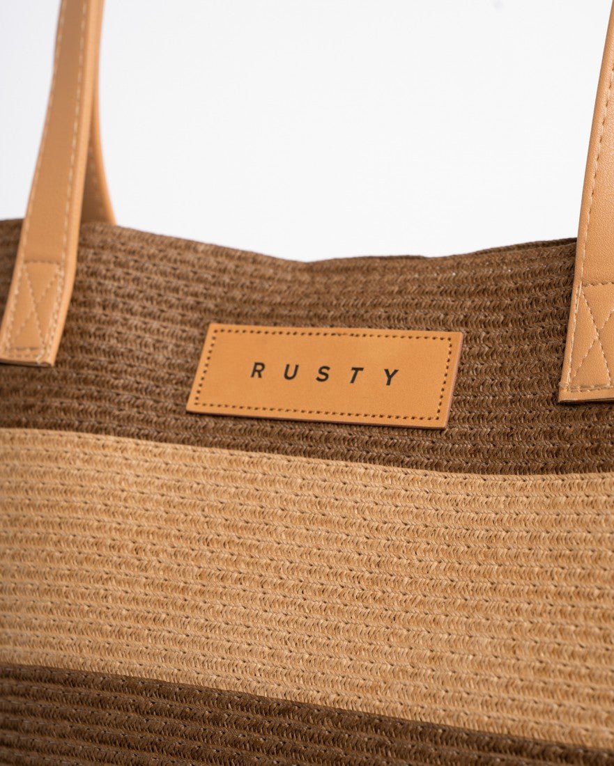 HAILEY STRAW BEACH BAG -RustyBFL1149-CHOCOLATE / CARAMEL-OSFM