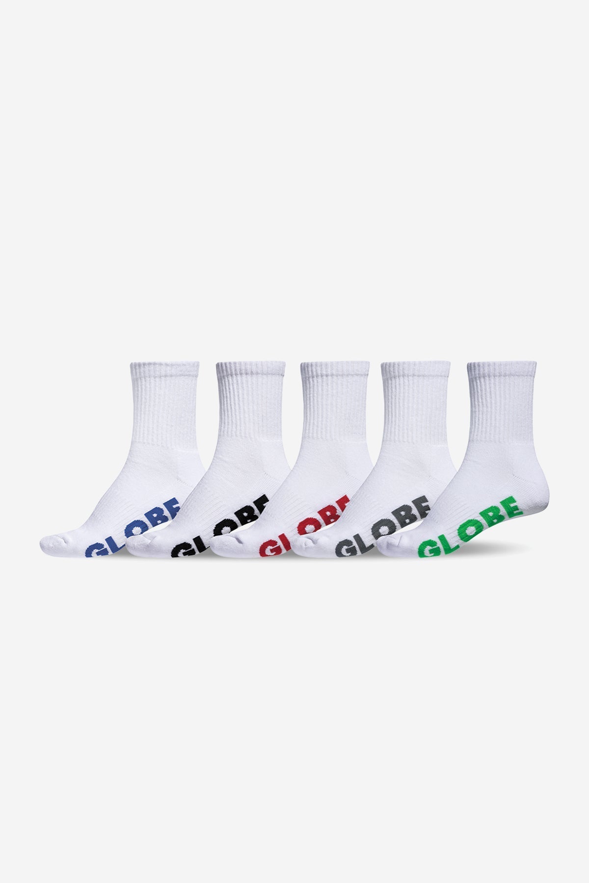 Large Stealth Crew Sock 5 Pack -GlobeGB71219027-White-12-15