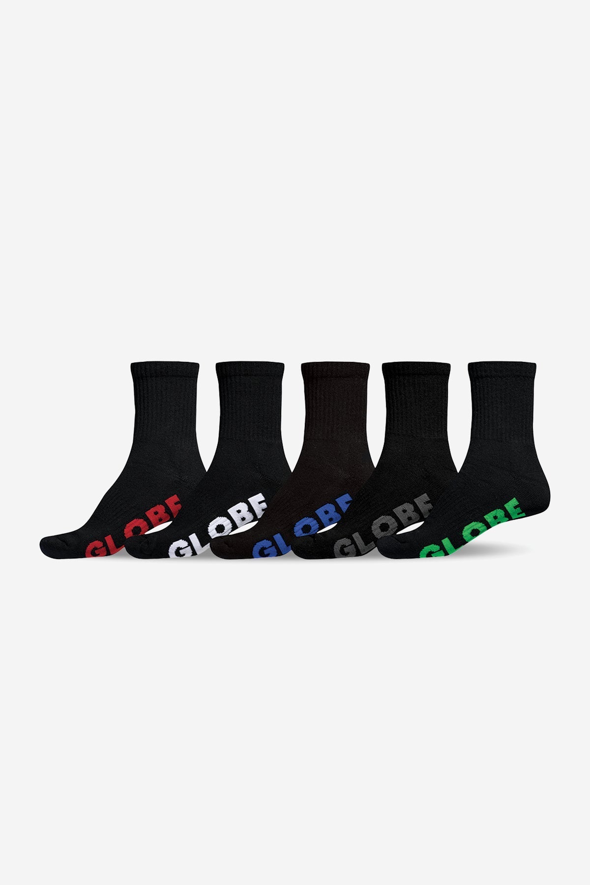 Large Stealth Crew Sock 5 Pack -GlobeGB71219027-Black-12-15