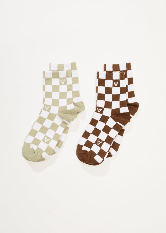 Maia - Recycled Socks Two Pack -AfendsA234665-Check-One