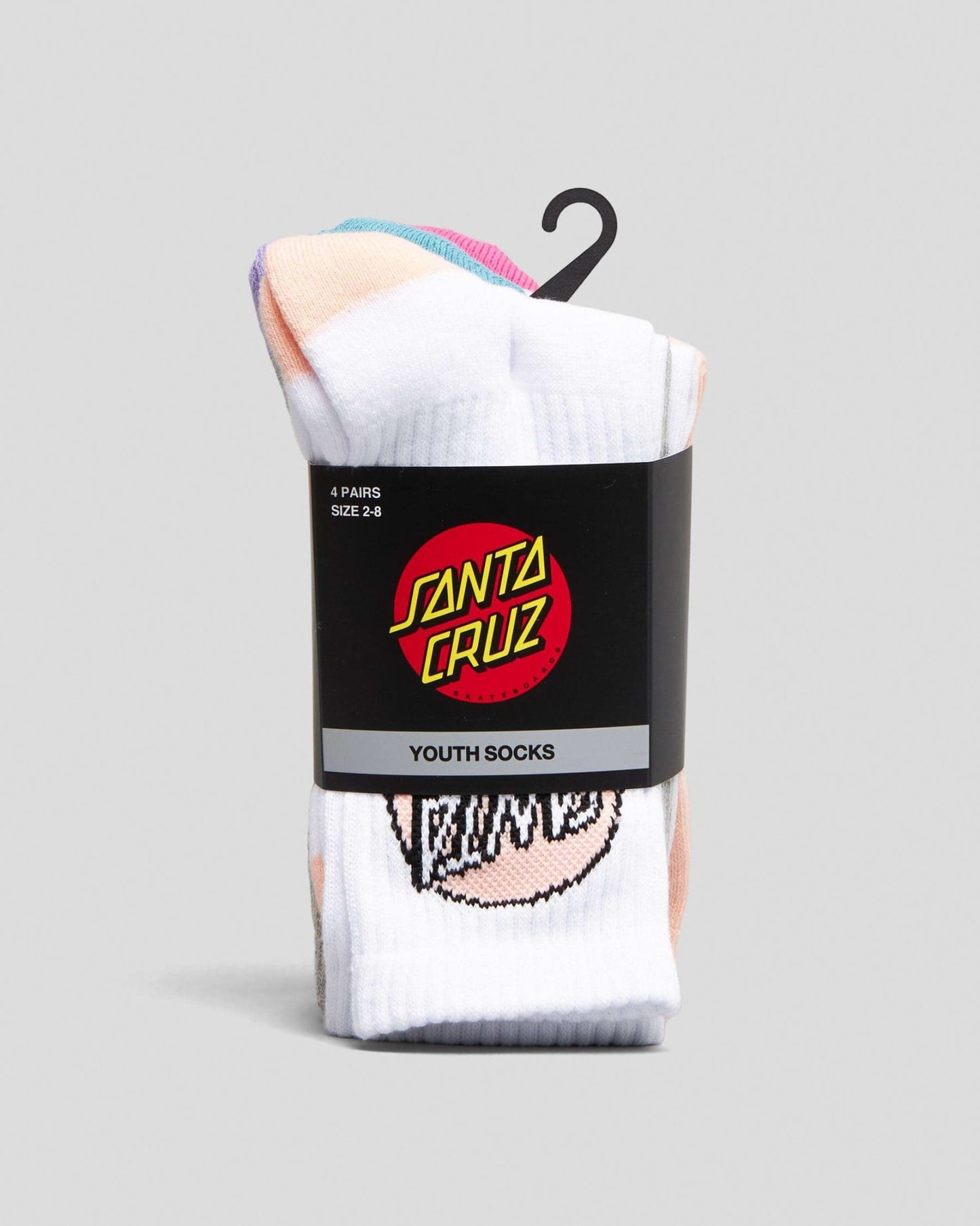 OTHER DOT SOCKS -Santa CruzSG123-SO01-WHITE-GMARLE-PINK-2-8 YOUTH