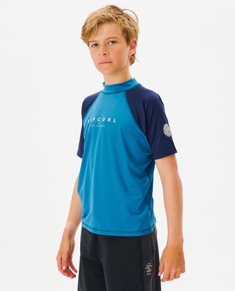 Shockwaves S/S Rash Vest -Boy -Rip Curl118BRV-BLUE-10