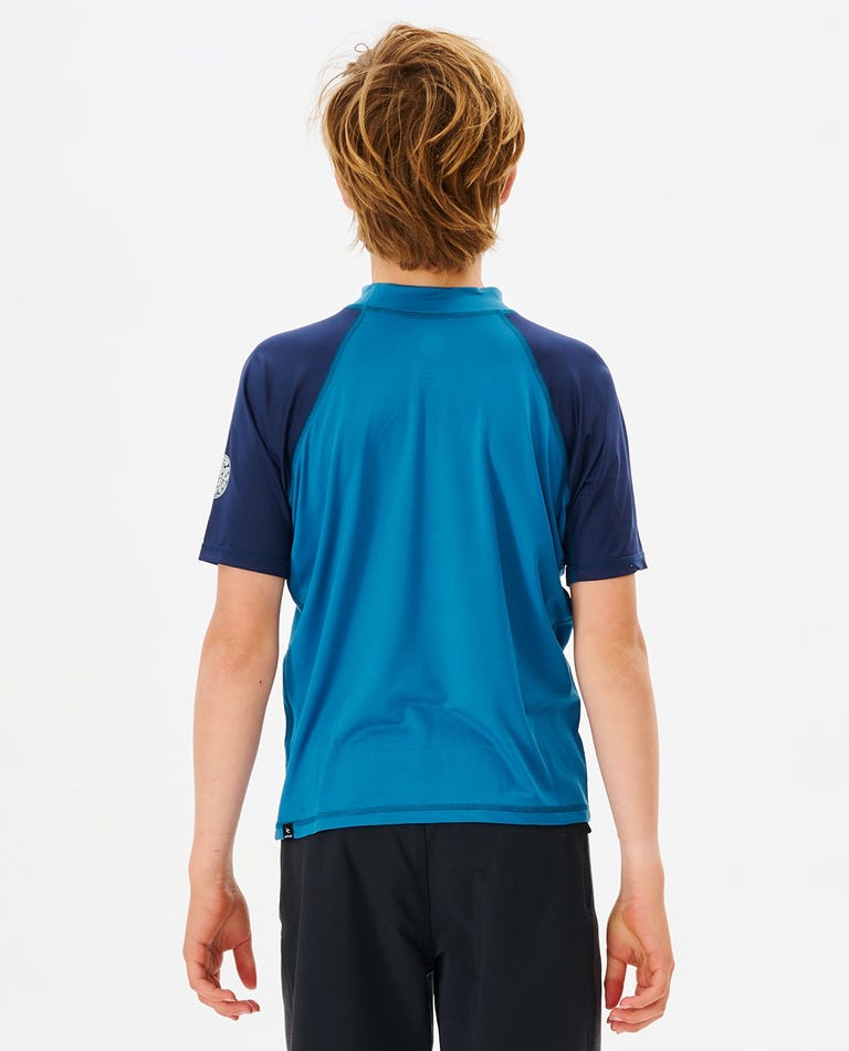 Shockwaves S/S Rash Vest -Boy -Rip Curl118BRV-BLUE-10