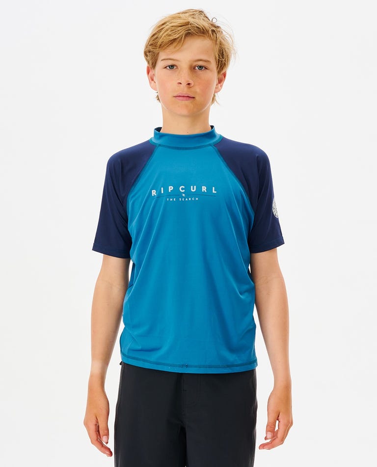 Shockwaves S/S Rash Vest -Boy -Rip Curl118BRV-BLUE-10