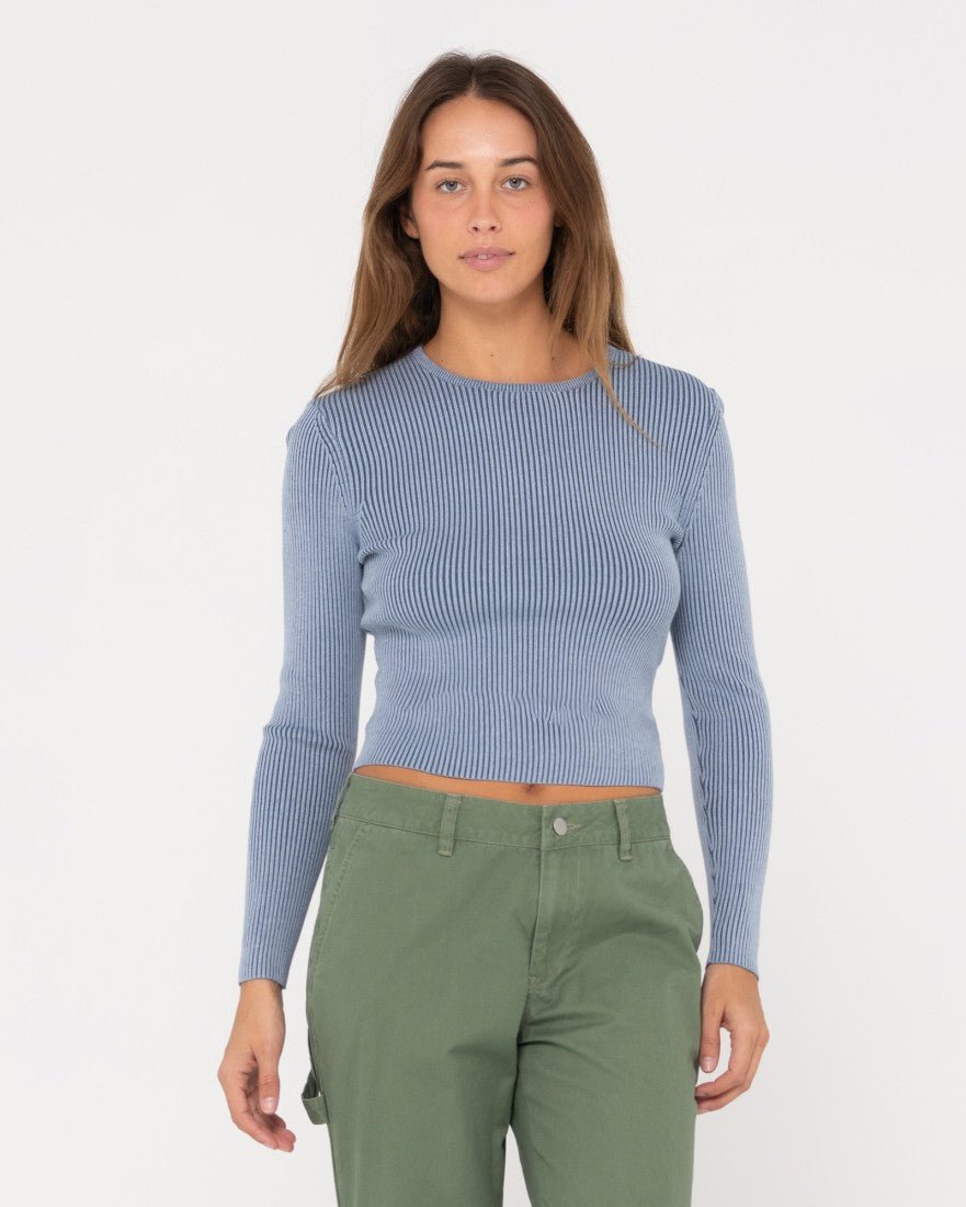 SOLACE LONG SLEEVE KNITTED TOP -RustyMWL0252-TRANQUIL BLUE-8
