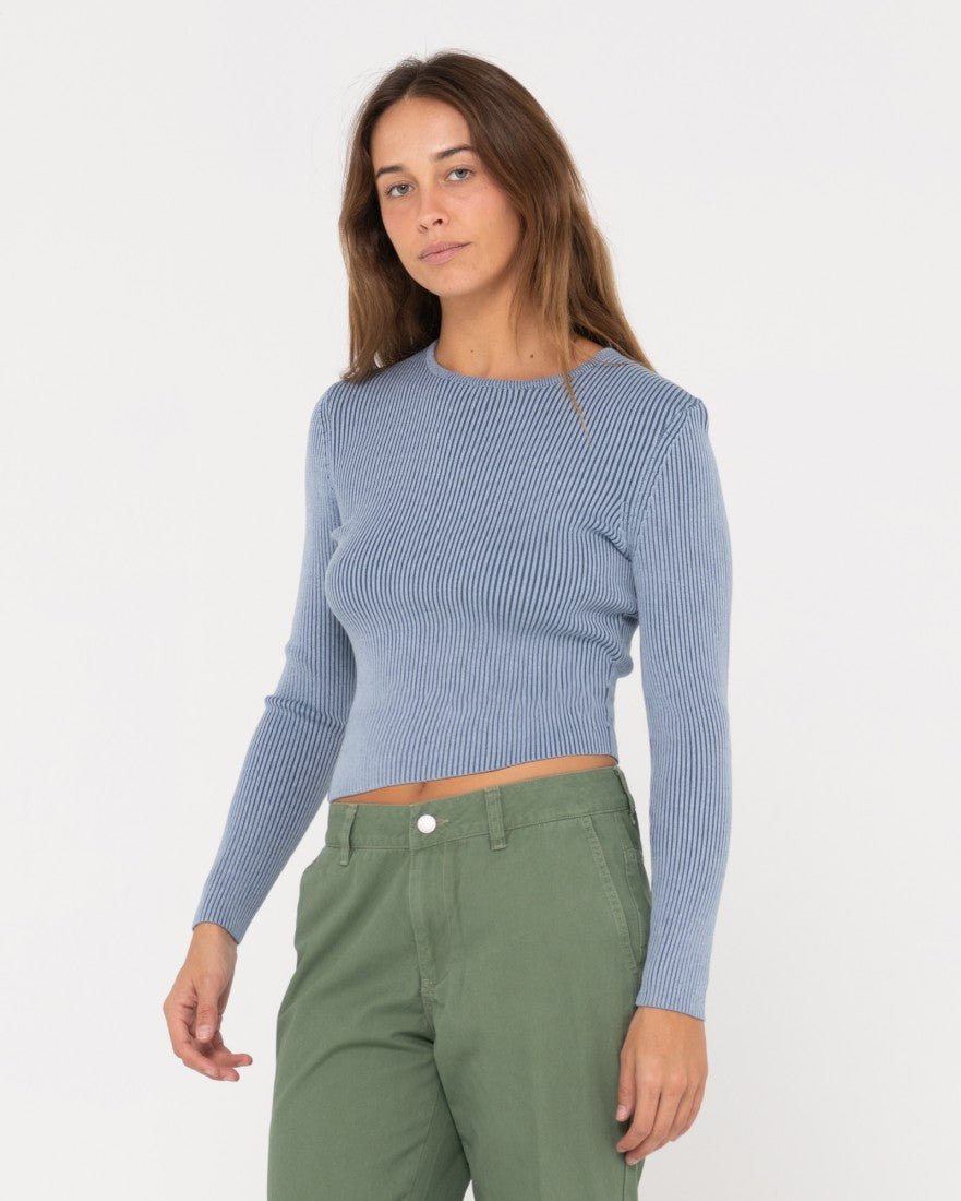 SOLACE LONG SLEEVE KNITTED TOP -RustyMWL0252-TRANQUIL BLUE-8