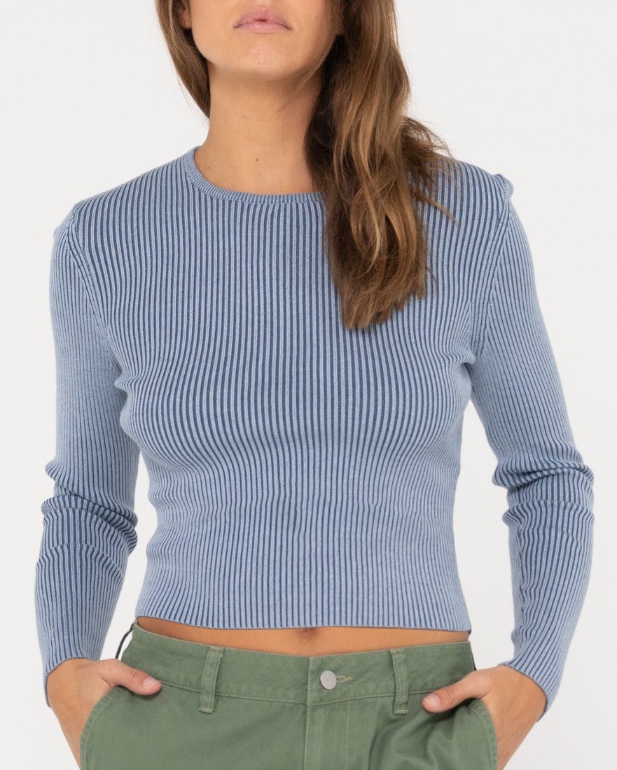 SOLACE LONG SLEEVE KNITTED TOP -RustyMWL0252-TRANQUIL BLUE-8