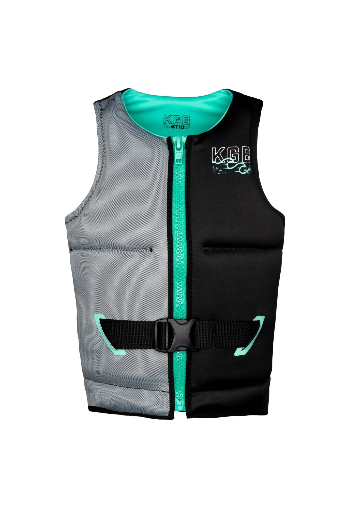 2025 KGB Teen Tempo Vest - KGB250600 - Black / Silver / Teal - 8T