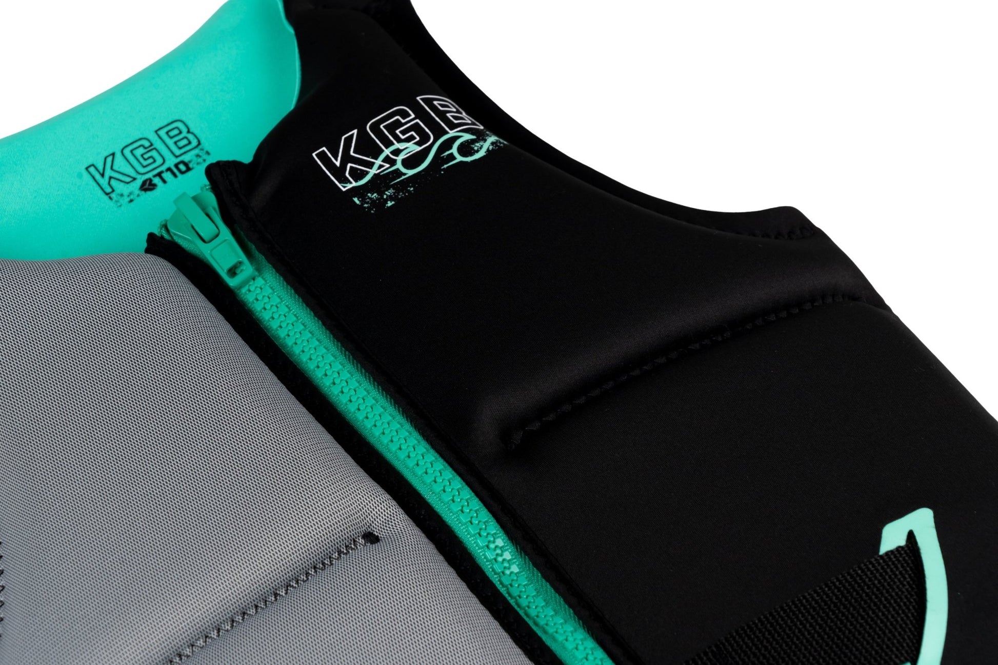 2025 KGB Teen Tempo Vest - KGB250600 - Black / Silver / Teal - 8T