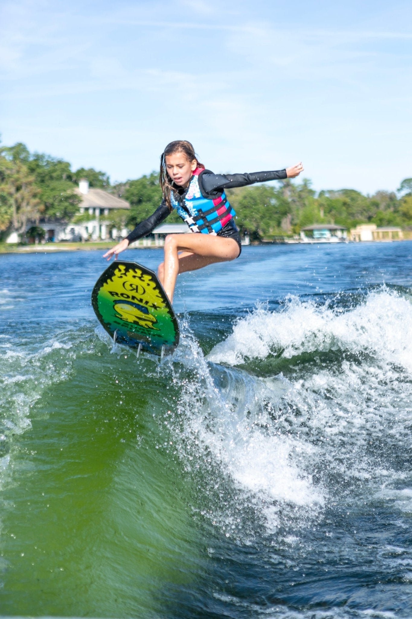 2025 Ronix Sonic Powertail - Ronix252401 - Yellow / Green Squidhawk - 3 9