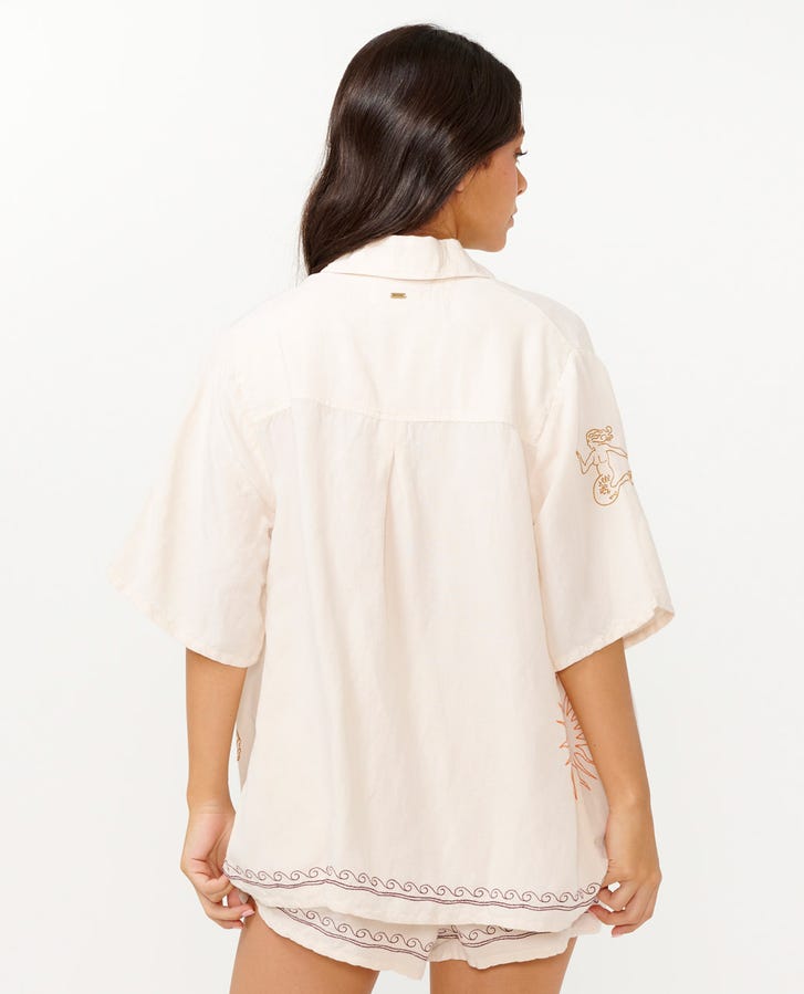 BEACH PARTY EMBROIDERED SHIRT - Rip Curl04IWSH - OFF WHITE - XS