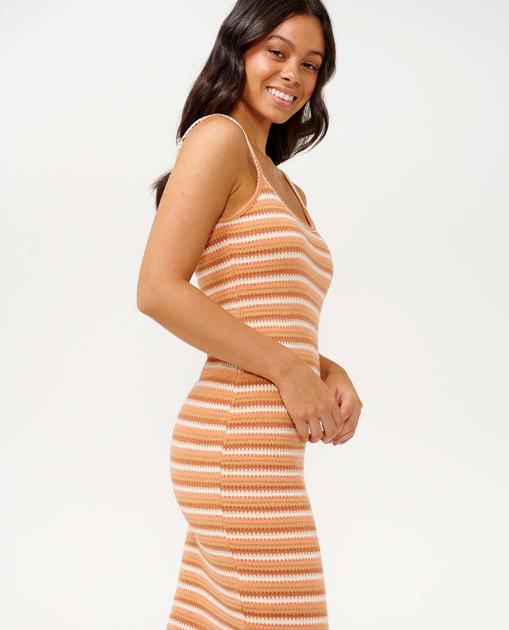 BOBBI STRIPE MIDI DRESS - Rip Curl021WDR - PEACH - 2XS