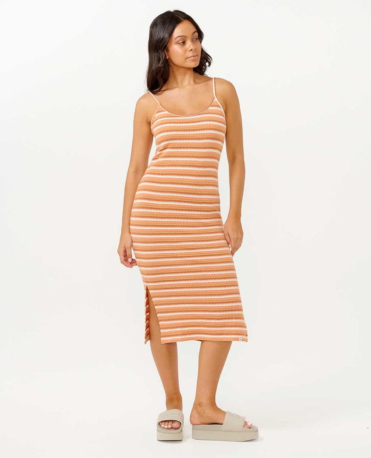 BOBBI STRIPE MIDI DRESS - Rip Curl021WDR - PEACH - 2XS