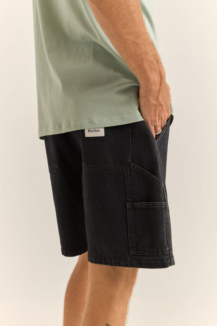 CARPENTER DENIM SHORT - Rhythm1024M - WA05 - WORN BLACK - 30