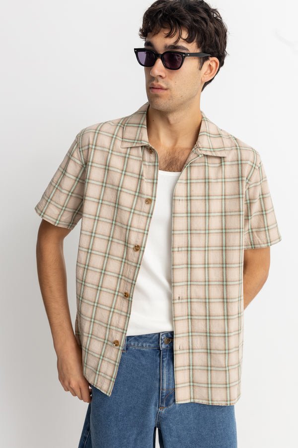 CHECK SS SHIRT - Rhythm0724M - WT02 - SAND - S