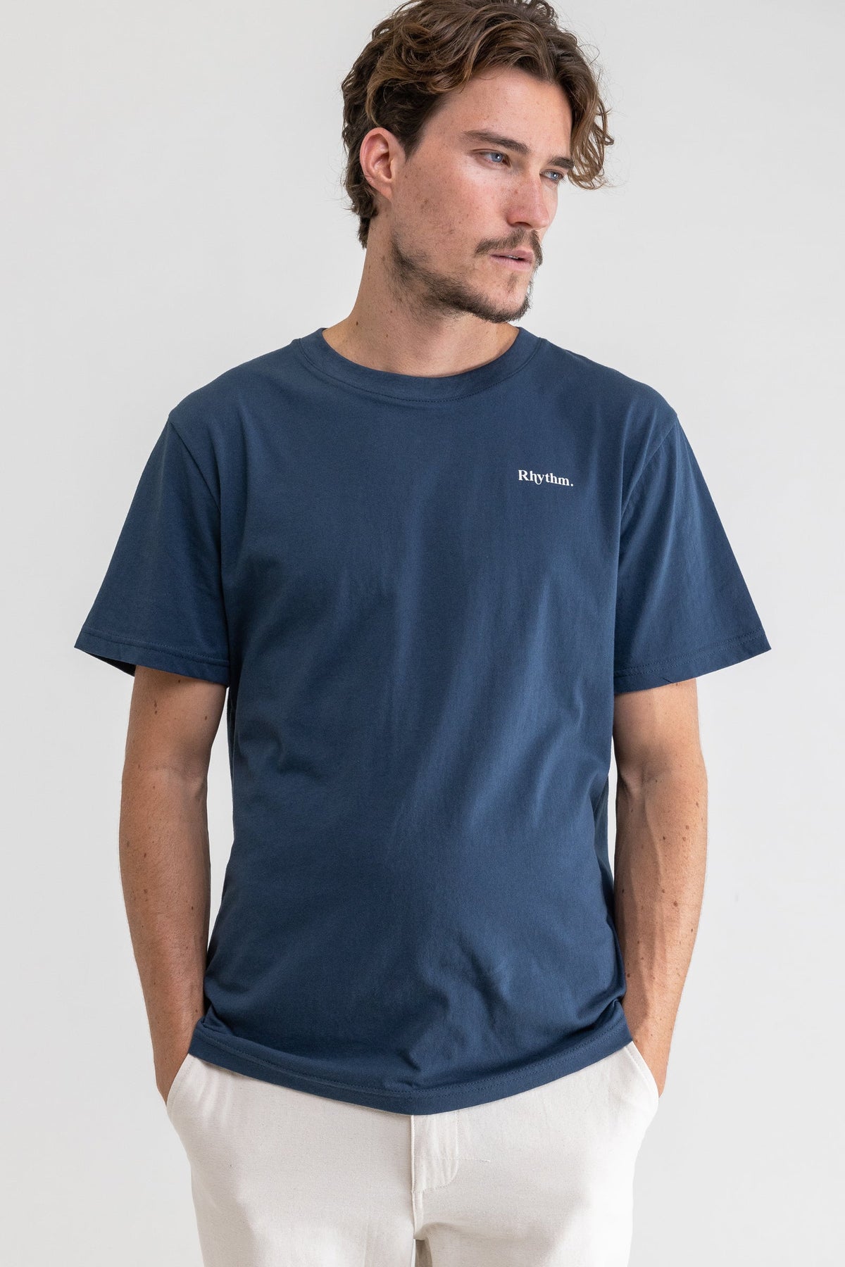 CLASSIC BRAND TEE - RhythmCL21M - PT09 - WORN NAVY - M