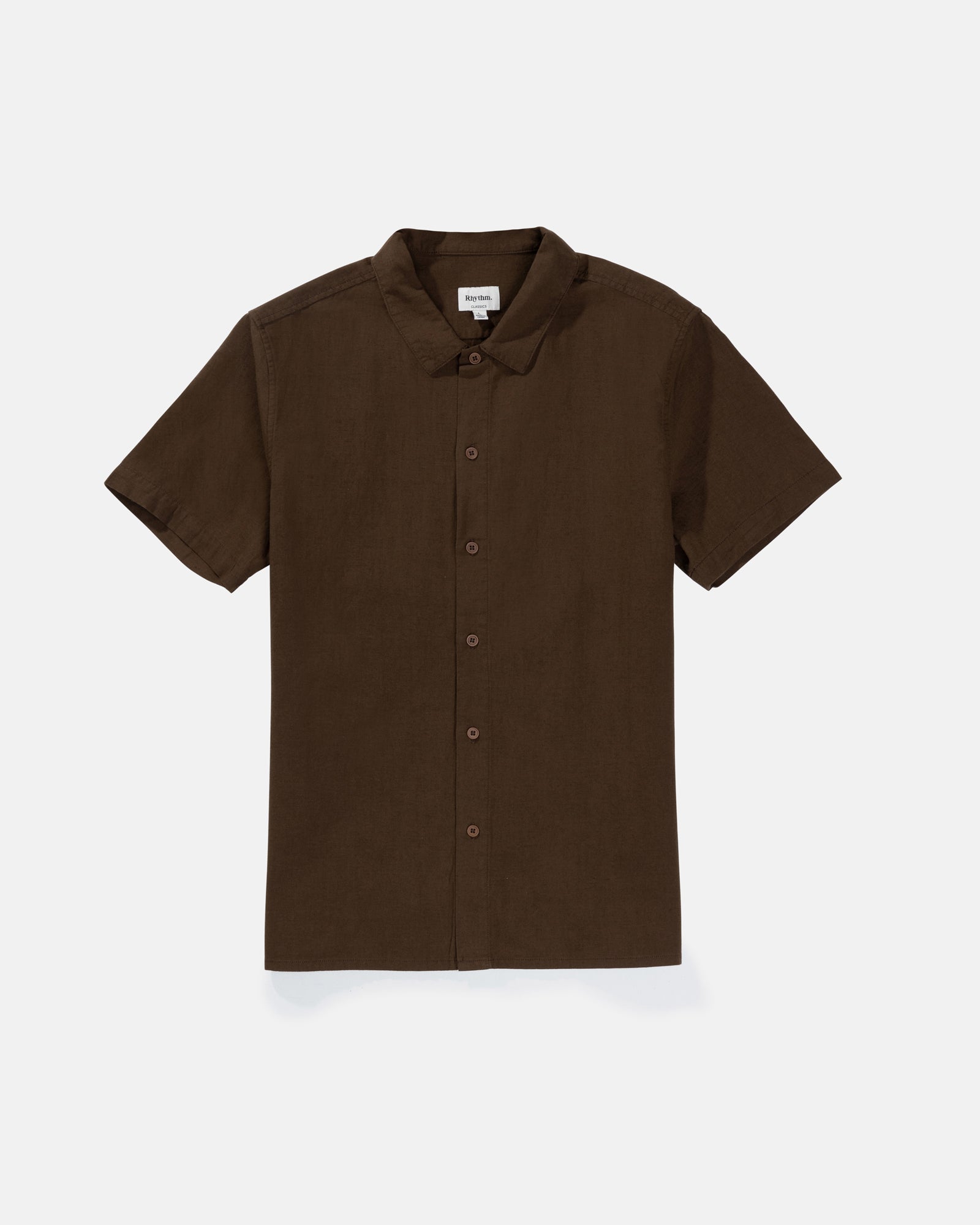 CLASSIC LINEN SS SHIRT - RhythmCL21M - WT05 - CHOCOLATE - XXL