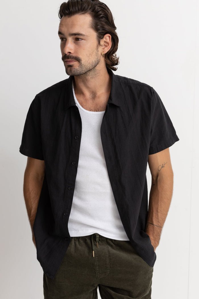 CLASSIC LINEN SS SHIRT - RhythmCLA24M - WT05 - VINTAGE BLACK - L