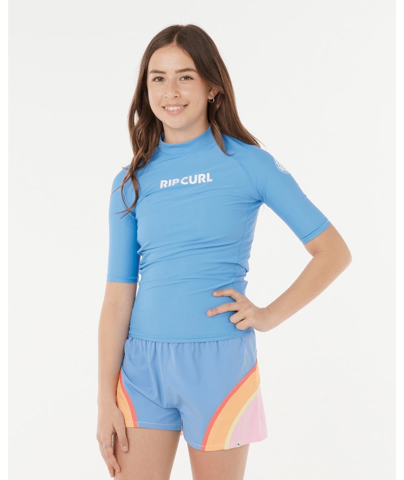 CLASSIC SURF SS RASH VEST - GIRL - Rip Curl129GRV - BRIGHT BLUE - 8