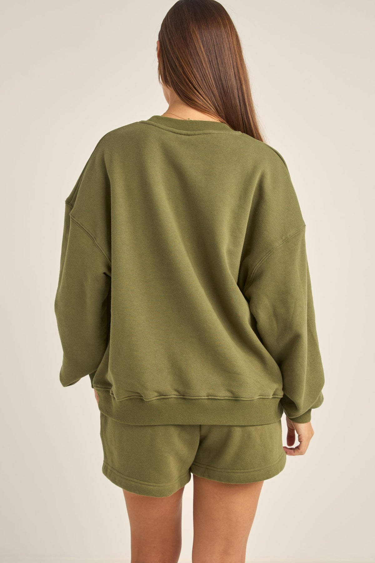 COLLEGE CREW NECK FLEECE - Rhythm0125W - FL01 - OLIVE - 8