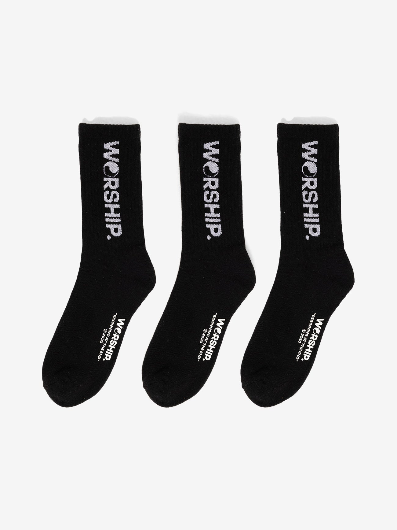 Core Socks 3 Pack - WorshipPS24 - 1009B - Black - One Size