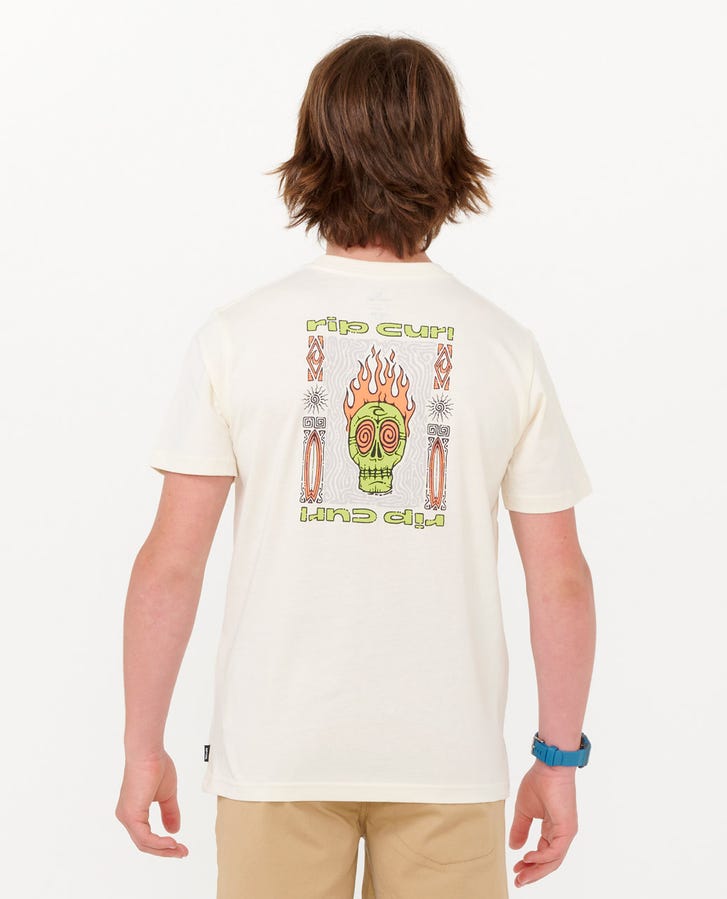 COSMIC SKULL TEE - BOY - Rip Curl109BTE - STRAW - 8