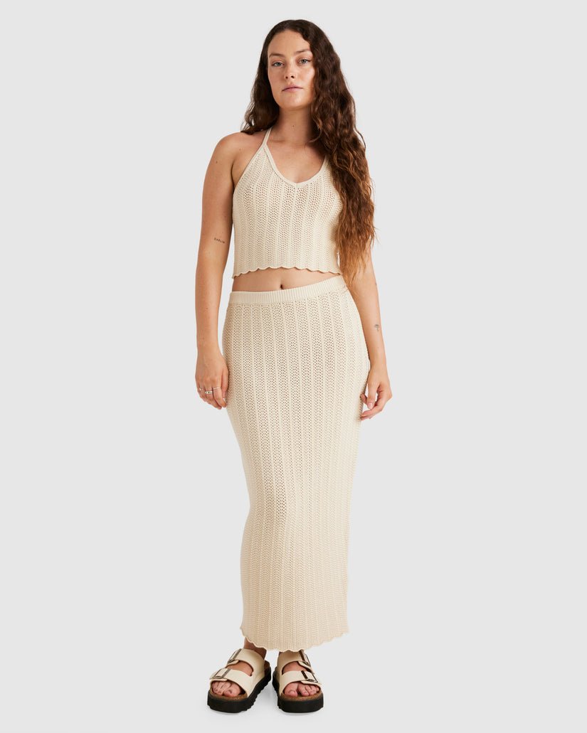 CROCHET MIDI SKIRT - RVCAUVJWK00146 - Natural - XS/6