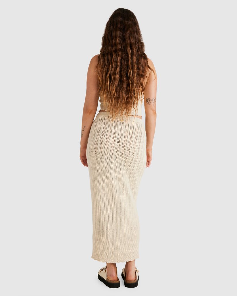 CROCHET MIDI SKIRT - RVCAUVJWK00146 - Natural - XS/6