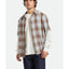 CRU LINEN BLEND S/S WVN - Brixton1420 - PINECONE BROWN/CORONET BLUE - S