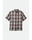 CRU LINEN BLEND S/S WVN - Brixton1420 - PINECONE BROWN/CORONET BLUE - S