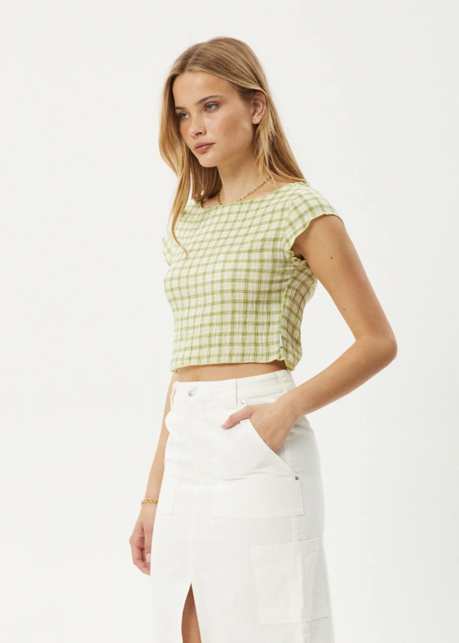 Darcy - Check Top - AfendsW244112 - Lemongrass Check - XS