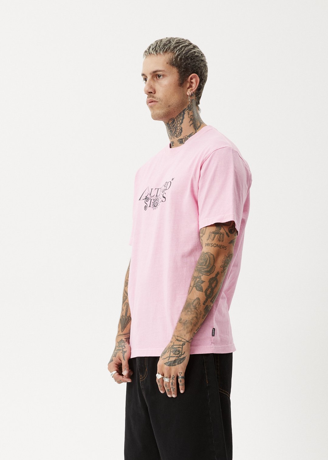 Deep State - Heavy Weight Retro Fit Tee - AfendsM244020 - Vintage Pink - XL