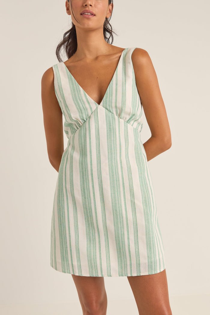 DINERO STRIPE MINI DRESS - Rhythm1024W - DR02 - GREEN - 6