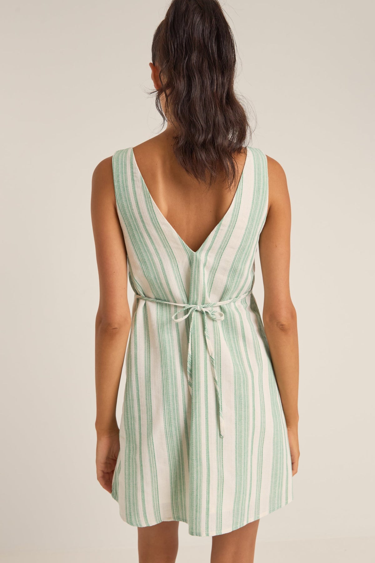 DINERO STRIPE MINI DRESS - Rhythm1024W - DR02 - GREEN - 6