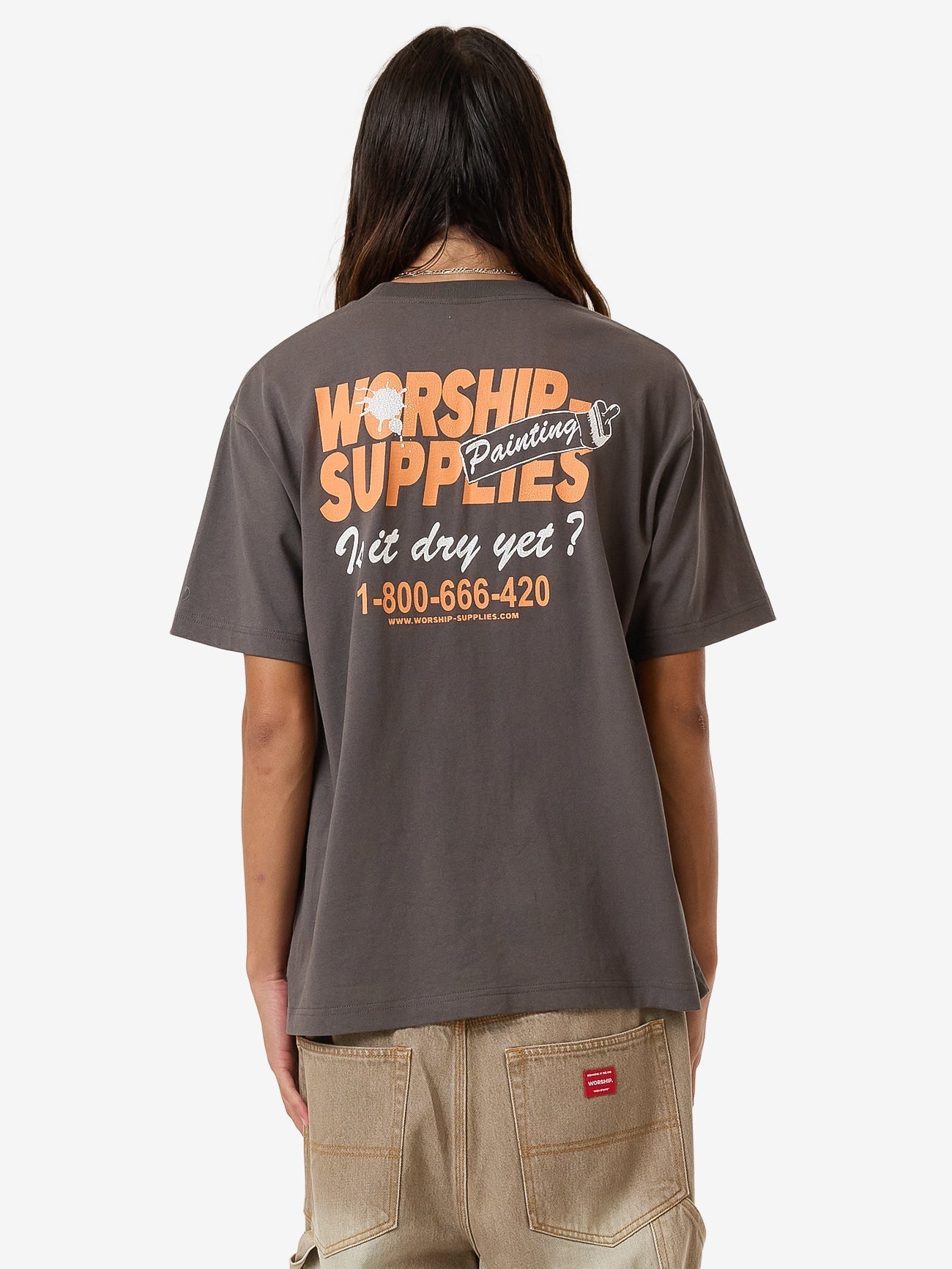 Dry Paint Tee - WorshipPSA24 - 111B - Worn Black - S