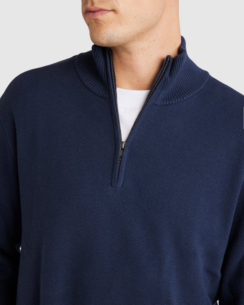 DUKE QTR ZIP - RVCAUVYSW00120 - Moody Blue - S