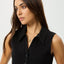 Eliza - Organic Rib Sleeveless Shirt - AfendsW230089 - Black - XS