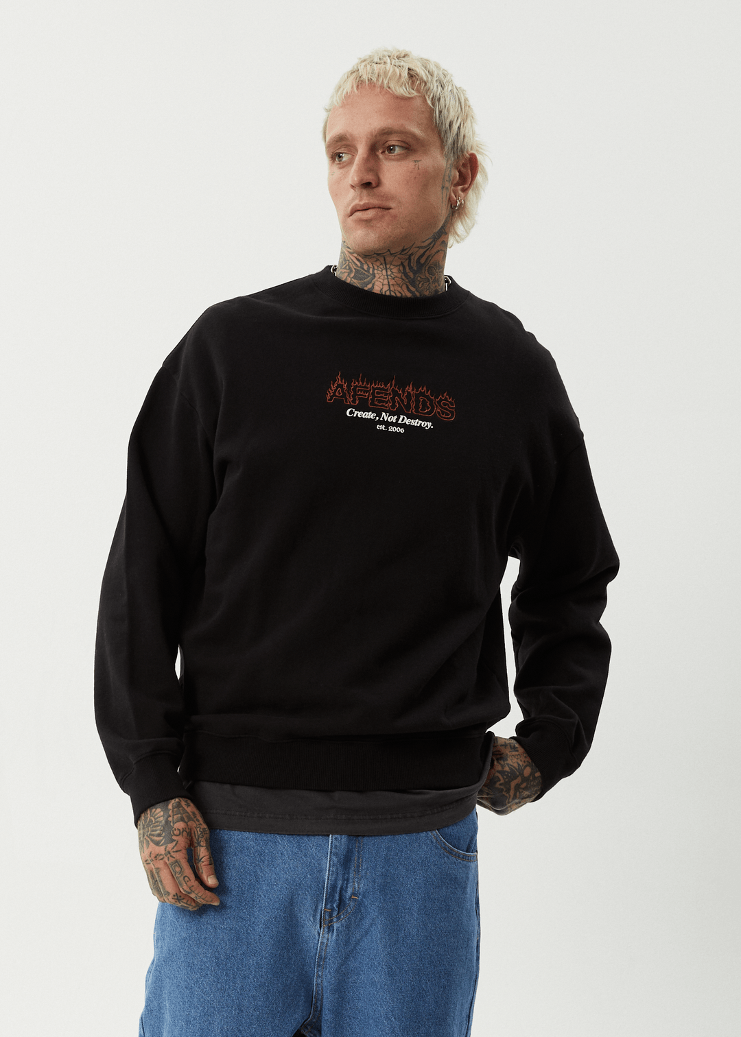 Ember - Crew Neck - Black - AfendsM251500 - BLACK - S