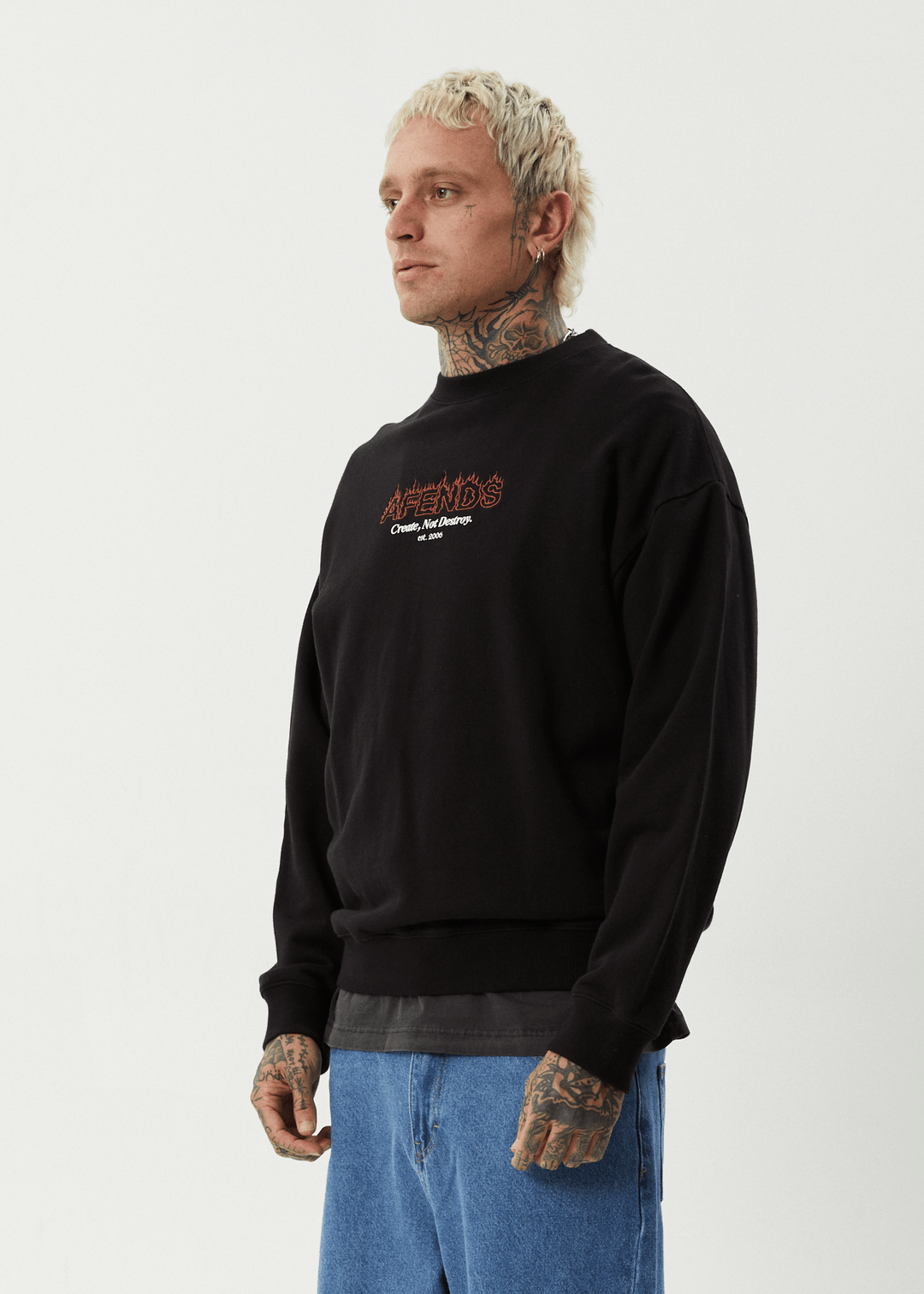 Ember - Crew Neck - Black - AfendsM251500 - BLACK - S