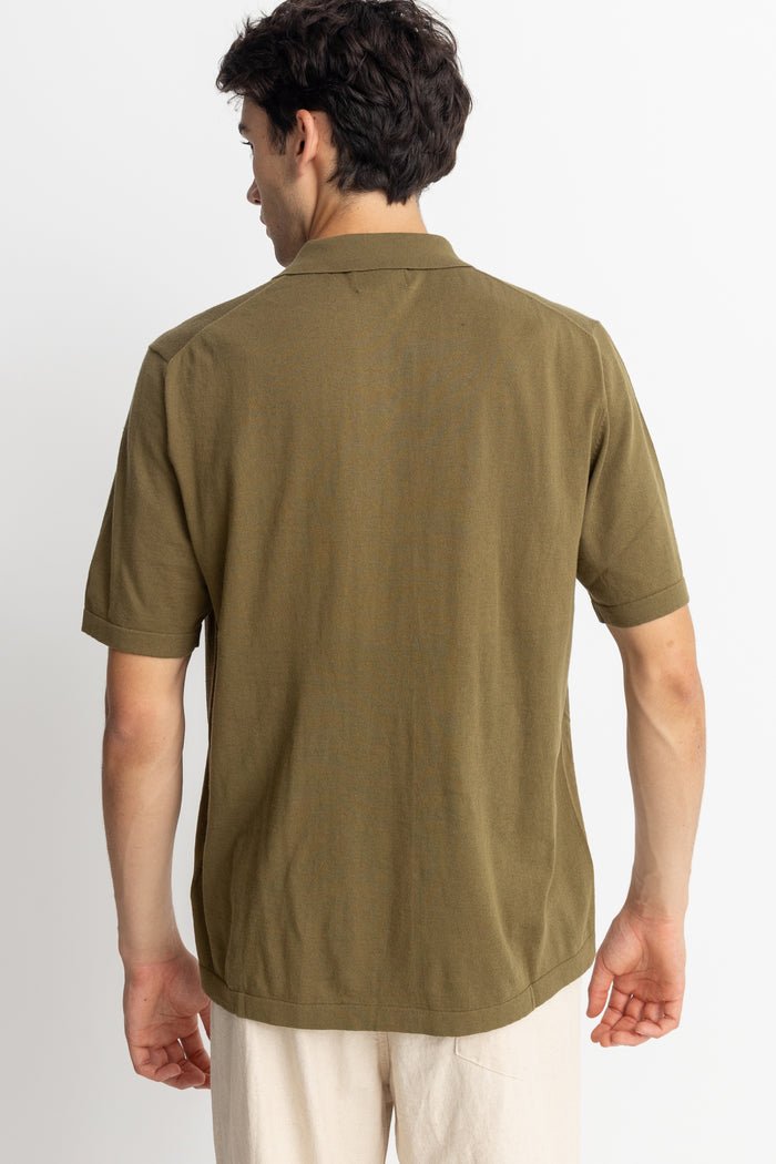 ESSENTIAL KNIT SS POLO - Rhythm0724M - CT04 - OLIVE - M