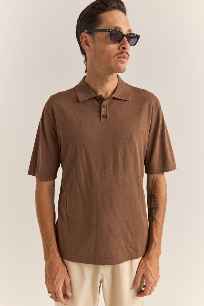 ESSENTIAL KNIT SS POLO - Rhythm0724M - CT04 - OLIVE - M