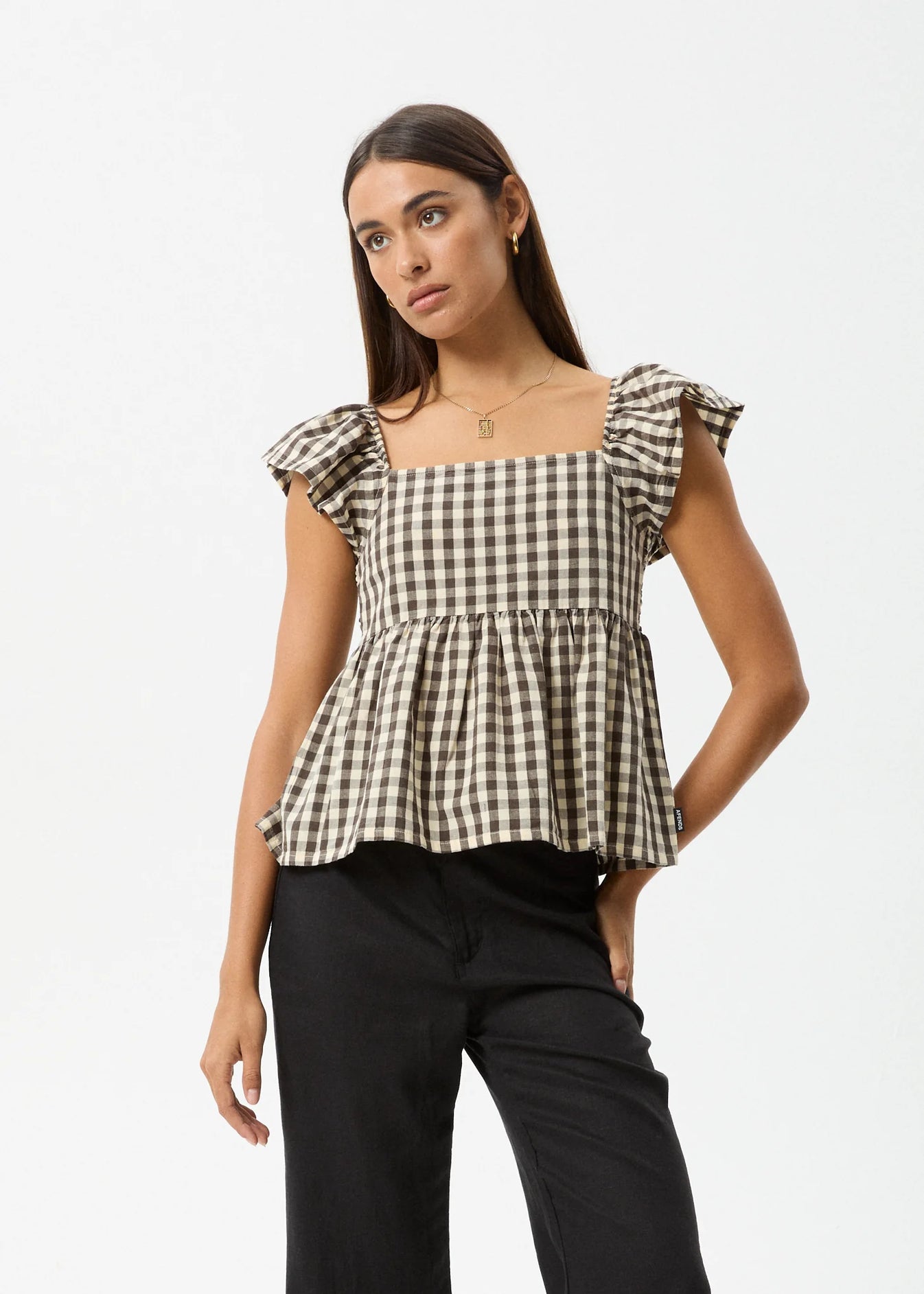 Gambet Check - Top - AfendsW244111 - Black / Sand - XS