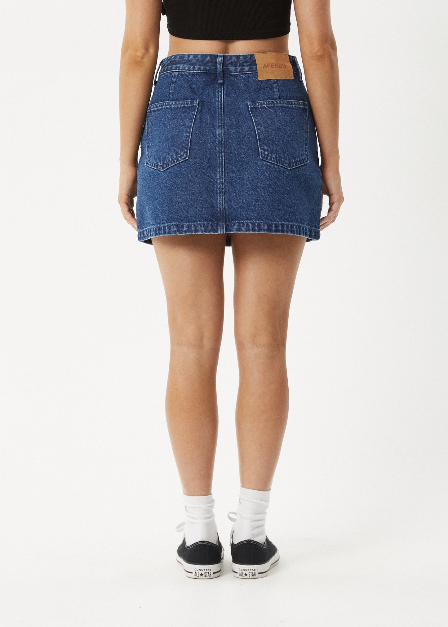 Georgia - Hemp Denim Skirt - AfendsW234906 - Authentic Blue - 24